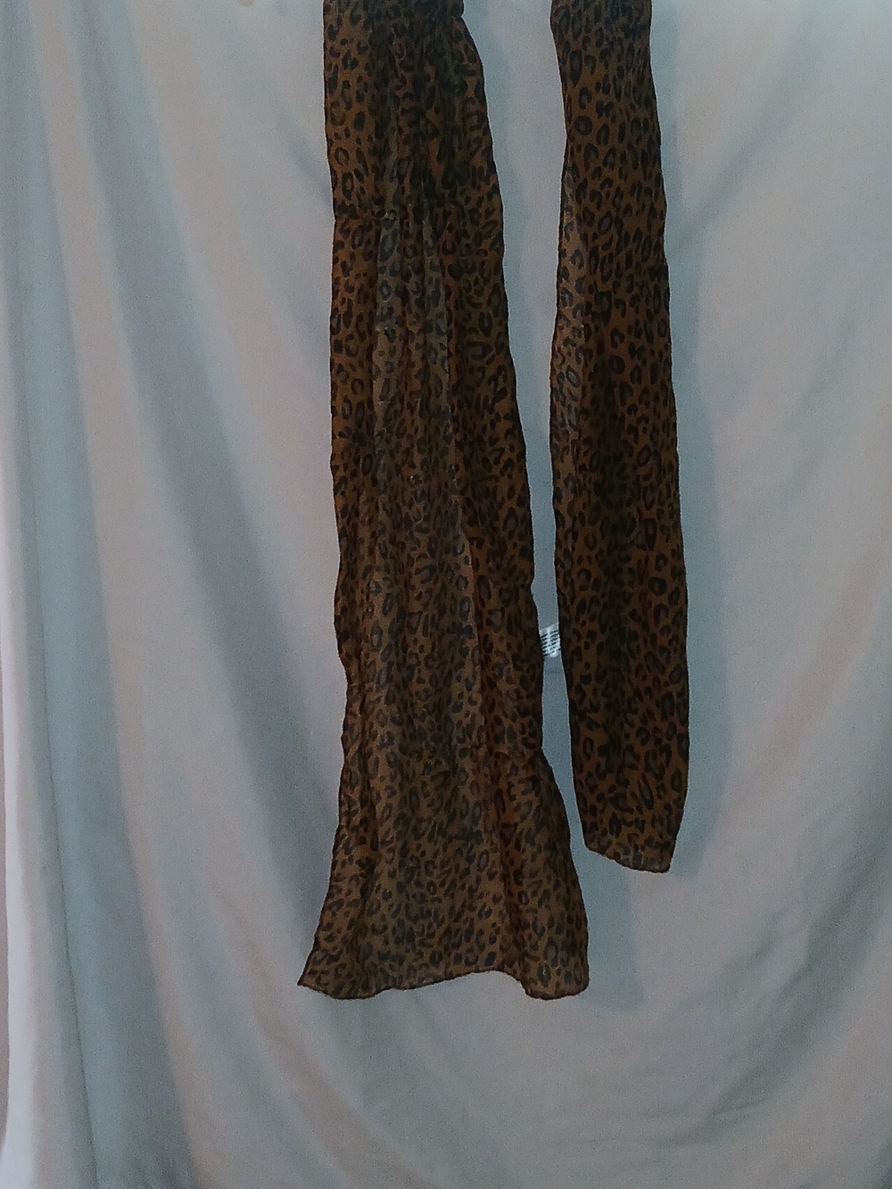 Leopard Print Lightweight Scarf - Brown and Black